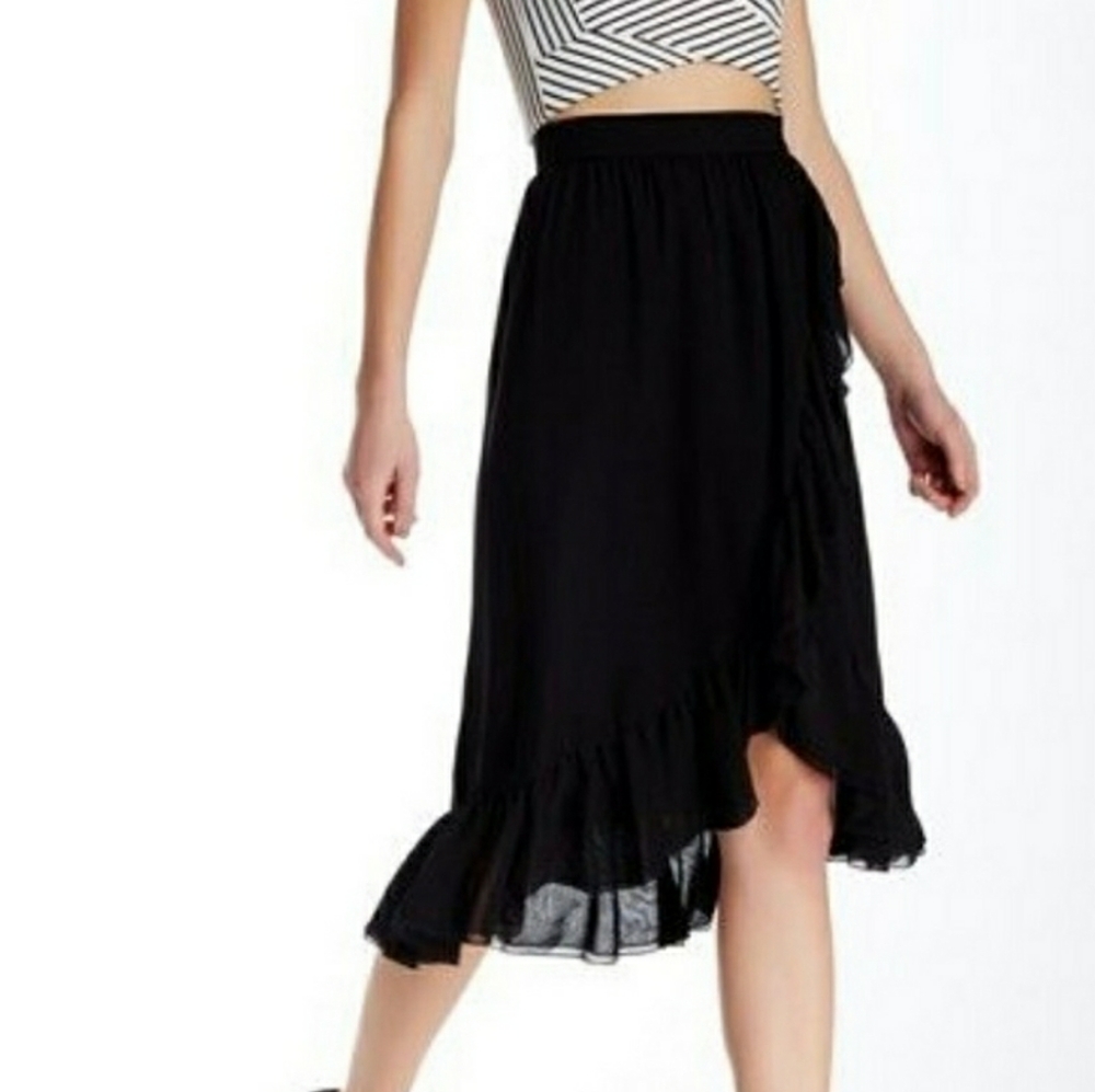 Rebecca Minkoff Nora black silk skirt